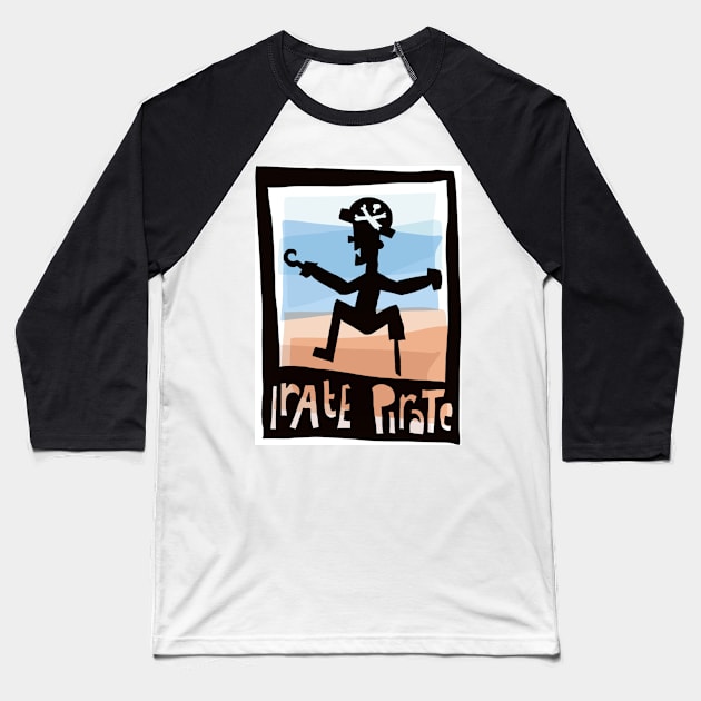 Irate pirate Baseball T-Shirt by Jonesyinc